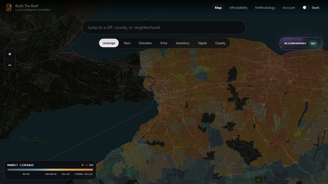 Build the Brief’s interactive housing market map